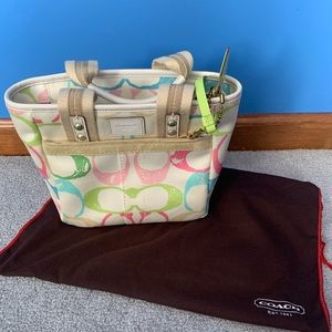 2000s Coach Signature C Pastel Tote
